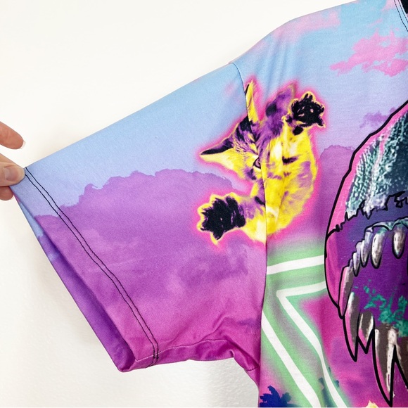 Rage On T-Rex & Kitten Graphic Tee Shirt Short Sleeve Men's Size XL - Picture 4 of 8